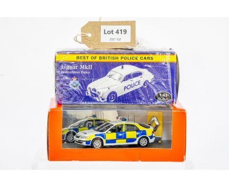 Manufacturer  - Atlas &amp; Universal Hobbies | Description - Renault Laguna &amp; Jaguar MKII - Police | Stock Code - N/A | 