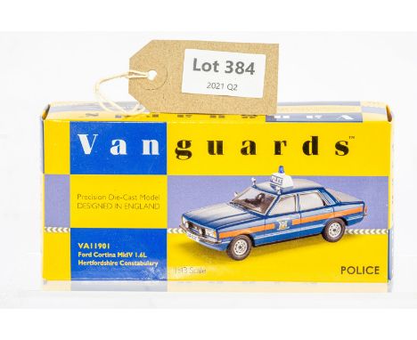 Manufacturer  - Vanguards | Description - Ford Cortina MkIV 1.6L - Hertfordshire Constabulary | Stock Code - VA11901 | Notes 