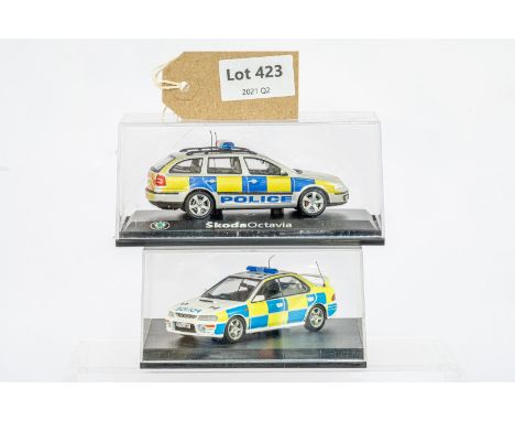 Manufacturer  - N/A | Description - 2 x Boxed Police Cars | Stock Code - N/A | Notes - Code 3| Scale - 1:43 | Certificate - N