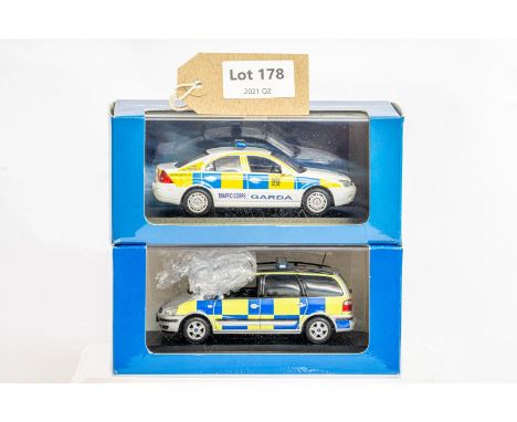 Manufacturer  - Minichamps | Description - 2 x Assorted Boxed Police Cars | Stock Code - N/A | Notes - Code 3| Scale - 1:43 |