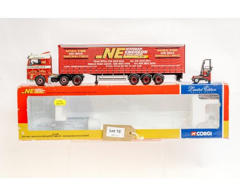 Manufacturer  - Corgi | Description - MAN TGA Curtainside With Moffett Mounty - Norman Emerson &amp; Sons LTD | Stock Code - 