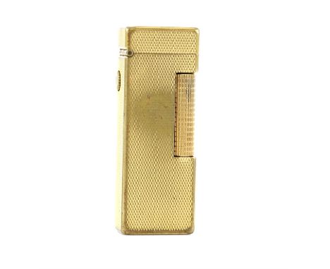 Dunhill lighter, Marked US.RE 24163 Patented, gold plated engine turned case, 6.4 x 2.2 x 1.2 cmCondition Report:  Gross weig
