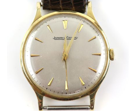 Jaeger-LeCoultre, wristwatch, signed silvered dial with dagger hour marker and centre seconds, fitted with a manual wind move