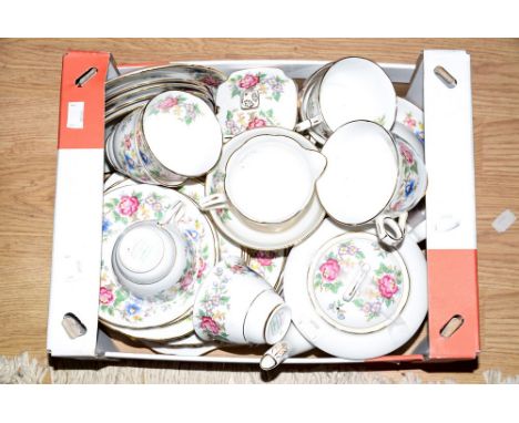 A Royal Stafford Rochester, part tea set, including seven large plates, seven smaller plates, cups, saucers, jug, teapot, sug