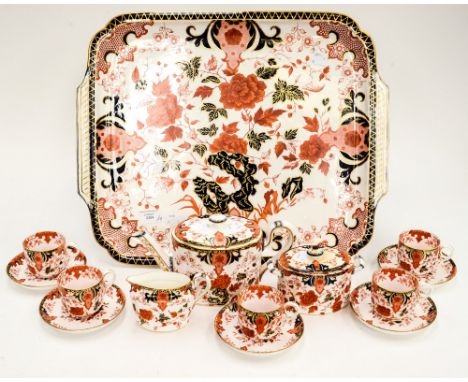 A Royal Crown Derby Japan pattern 1721 part tea service, including a large tray measuring approx 50.5 x 41.5cms, teapot, milk