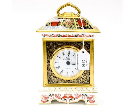 Royal Crown Derby Old Imari 1128 pattern mantle clock, first quality 