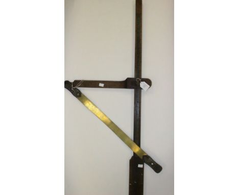 Adjustable Wooden Horse Measuring stick and a brass and leather strop.