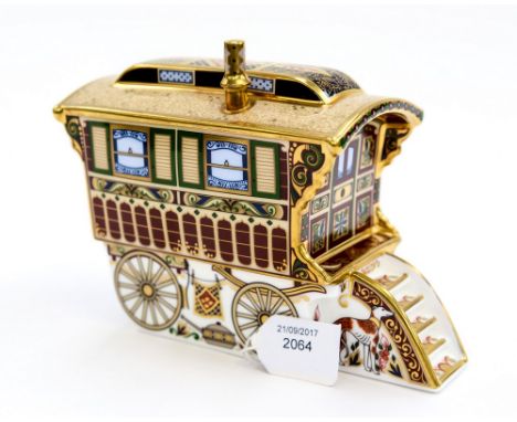 Royal Crown Derby paperweight of Burton Wagon, limited edition 230/750, signed by the artist  