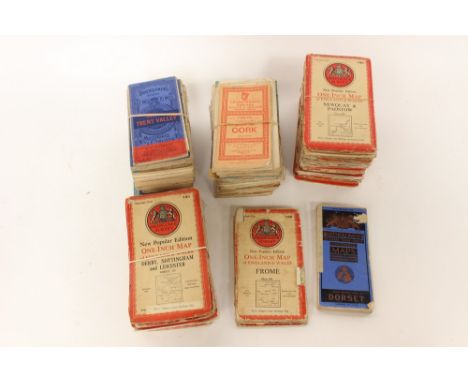 One box of assorted fabric backed maps, including Bartholomew's  and Ordnance Survey mid 20th Century of various British loca
