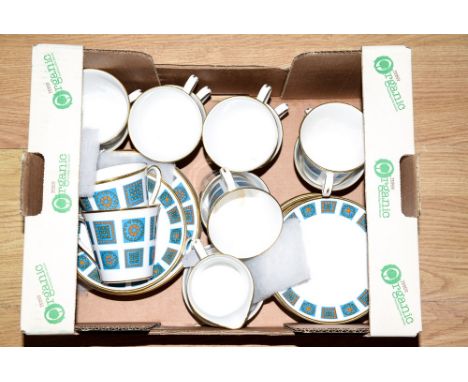 A Windsor bone china 1970s 'Marrakesh' tea service for twelve, 38 pieces