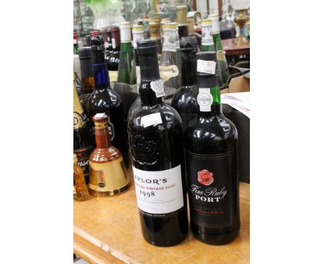One bottle of Taylors 1998 port and bottle of Ruby port
