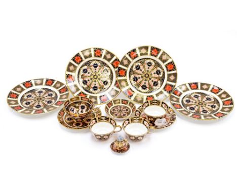 Royal Crown Derby, pattern 1128 including 4 breakfast plates, occasional dish and a cup and saucer plus 3 x 2451 cups and one