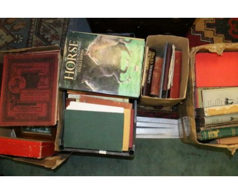 Four boxes of Hunting and Horse related books includes "Hunting by Ear" by Michael Berry & DWE Brock (1949) in box complete w