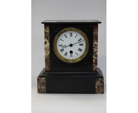 A 19th century black slate bracket clock
