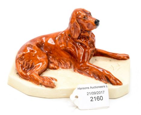 A Royal Worcester dog figure 'setter' modelled by Doris Lindner 2871, impressed signature to cream base