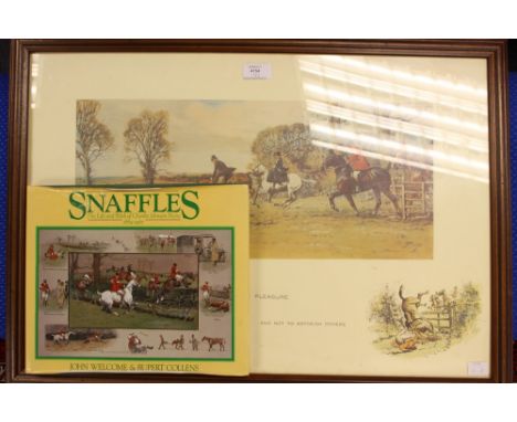 John Welcome and Rupert Collens book, 'Snaffles' 1987 and a print 'Happy Are They....'(2)