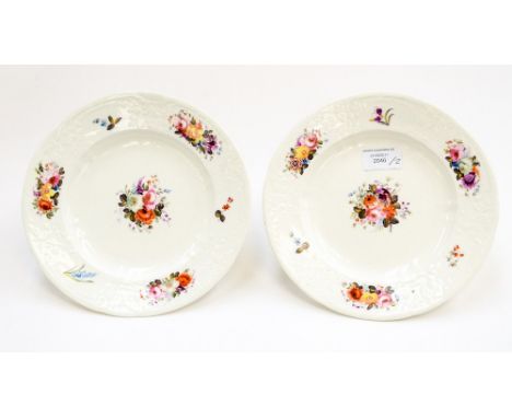 Two Coalport Plates, date circa 1830, size  22.5cm diam approx Provenance; The Late Noel Howard CollectionCondition;  Chip to