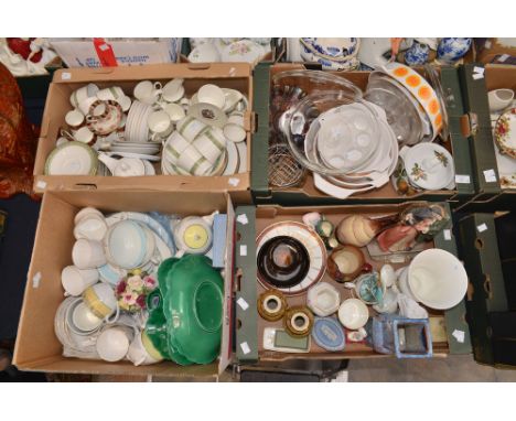 A Royal Doulton 'Rondela' pattern part coffee, tea and dinner service, with assorted Poole Pottery, Foley, Wedgwood Majolica,