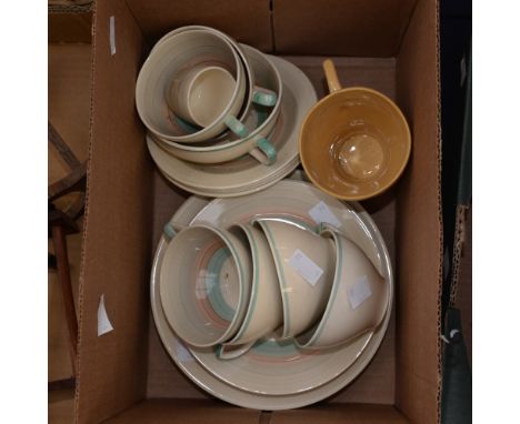 A Susie Cooper 'The Wedding Band' part tea service (21) plus a Cadbury's Bournvita 22 