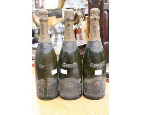 Rene Brisset vintage Champagne 1969, three bottles (3) 