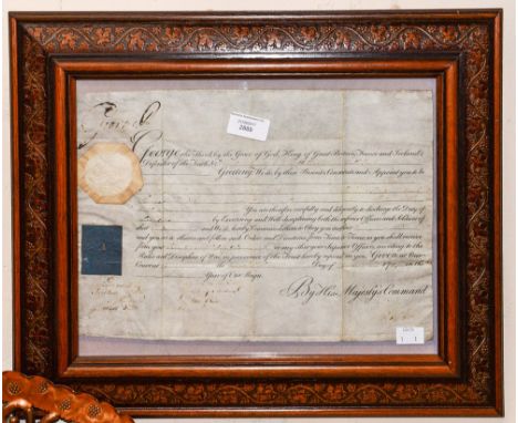 George III signed army commission/warrant, dated 1797 (French Revolutionary Wars era). The document relates to a William Gant