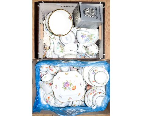 A Rosenthal tea service (36) Aynsley decorative pieces, together with Denby and a pewter tankard (2 boxes)