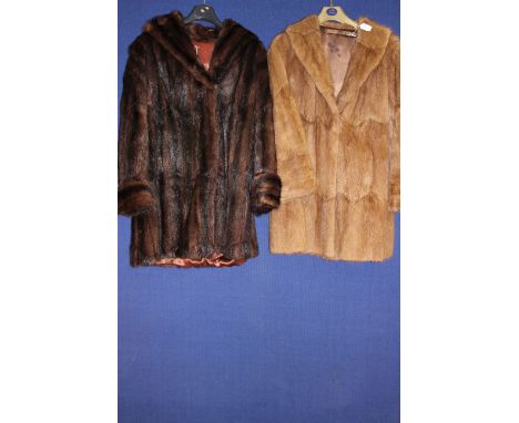 A blonde Coney fur coat and a Musquash coat a/f