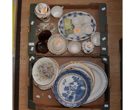 Coalport cottages, Leeds authentic creamware, Coalport ginger jar and covered vase, together with a collection of cabinet and