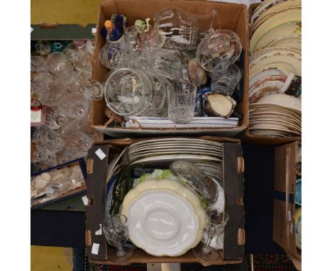 A Wedgwood part dinner and tea service, with further assorted ceramics, Jasperware cheese dome, Beswick Goebel, flatback, gla