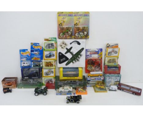 Collection of model vehicles, aircraft, boats, bicycles and motorcycles to include B-17F Memphis Belle, RMS Britannic, 1.32 s