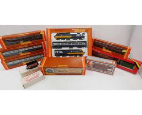 Group of Hornby OO gauge boxed passenger coaches and locomotives to include a High Speed Train Pack, no. R370, Operating LMS 