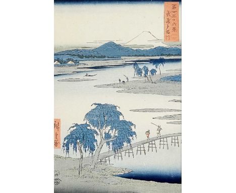 Utugawa Hiroshige. Woodblock print. The Jewel River in Musashi Province. (Musashi Tamagawa) No 13 from the series thirty-six 