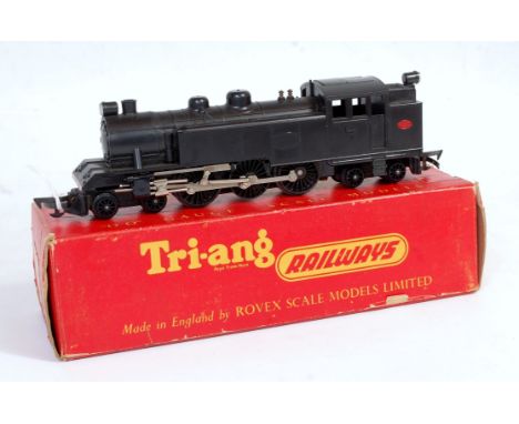 A Triang R56 TC series 4-6-4 tank engine black complete with both lamps, but missing tank side decals, box has inner card pac