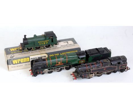 Hornby Dublo 'Barnstaple' engine and tender and 2-6-4 tank engine together with W2206 Wrenn malachite green Southern tank eng