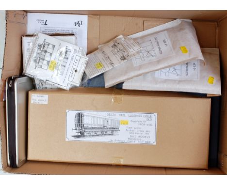 Various kits: unidentified make 25 ton American Industrial 'Critter', DS174 NER luggage/milk van; D&amp;M Fordson tractor; Du