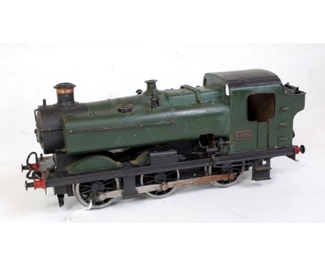 Kit/scratch built green (BR) Pannier 0-6-0 tank No. 9403, extensive touching-in and corrosion to rods, one step missing and f