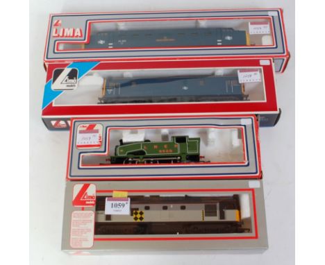 Four Lima locos:- LNER green tank loco no. 8920 (box missing window) (G-BP), BR blue Bo-Bo diesel no. 73108, BR blue "Royal S