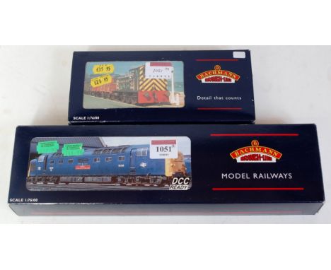 Two Bachmann BR diesel locos:- 32-529 class 55 deltic BR 2-tone green 65 D9017 "The Durham Light Infantry" (NM-BG), with 31-3