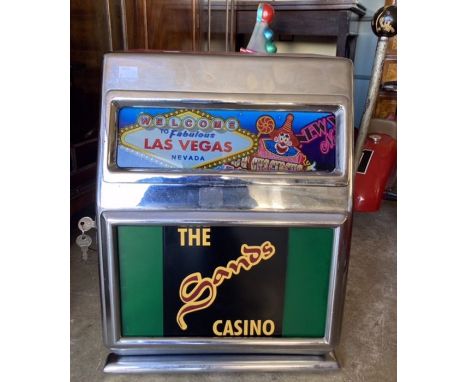 Fairground Interest: A vintage one arm bandit, no mechanism-display only (believed to have been used as a prop in the movie C