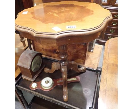 An oak Priory style tea trolley, and an Italian tripod lamp table, D: 53 cm, H: 59 cm. Not available for in-house P&amp;P, co