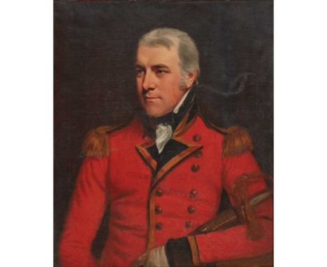 19TH CENTURY ENGLISH SCHOOL HALF LENGTH PORTRAIT OF AN ARMY OFFICER Oil on canvasDimensions:76cm x 63.5cm (30in x 25in)