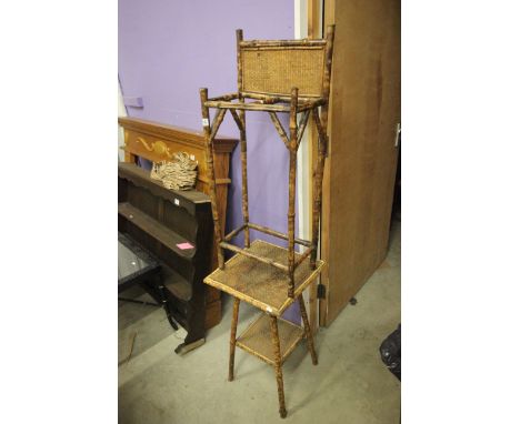 Bamboo Square Table and Bamboo Stick Stand