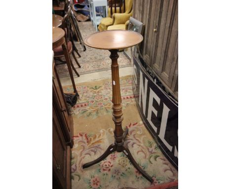 Mahogany Jardiniere Stand on Pedestal Column and Tripod Legs