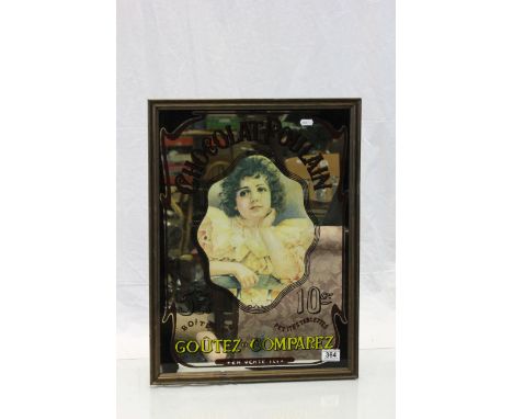 French 'Chocolat Poulan ' Advertising Mirror