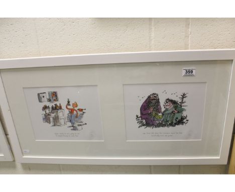 Two framed Roald Dahl Quentin Blake Collector's Limited Edition Prints - 495 of each print only featuring George's Marvelous 
