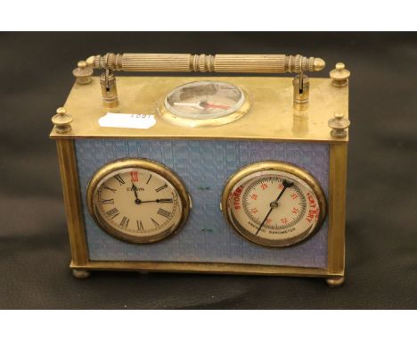 Decorative Mantle Clock, Barometer and Compass decorated with panels of Naked Ladies