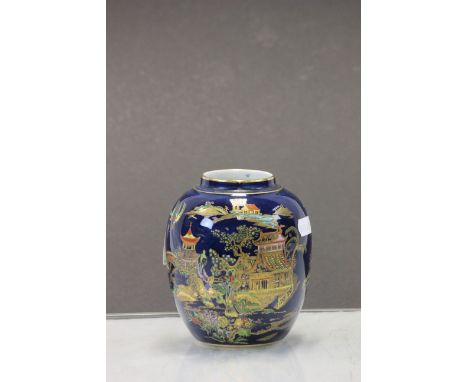 Carlton ware blue Mikado vase 