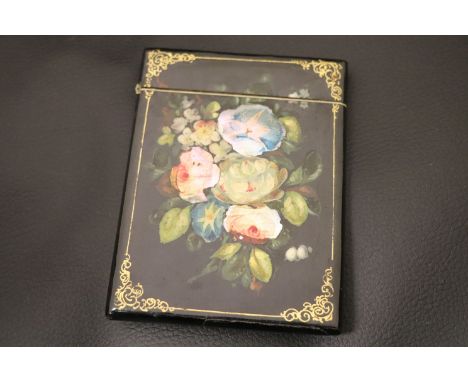 Lacquered Card case with Mother of Pearl inlay