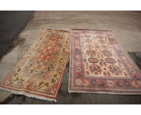 Royal Opera Pink Ground Rug 170cm x 240cm plus Oriental Carpet Manufacturer Pink Ground Wool Rug 223cm x 122cm