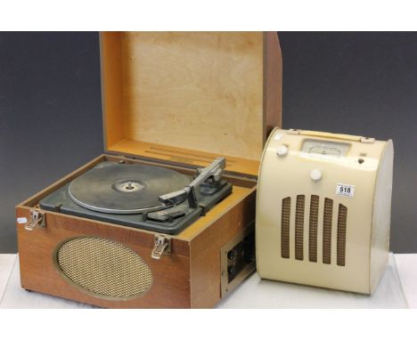 An Art Deco Ever Ready 32416 model radio and a Clarke and Smith  retro record player.